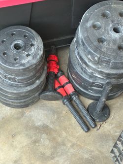 Extra weight right are 12 pounds and the left has 3 pounds and 6 pounds