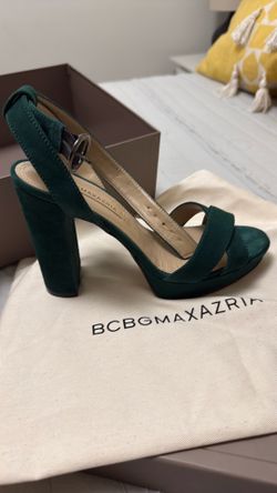 Green Leather Platform size 7 BCBGMAXAZRIA