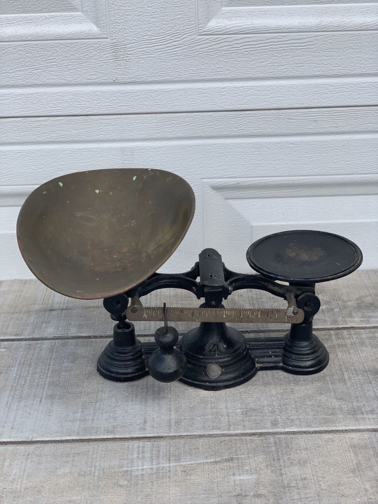 Antique Candy Scale No 4 General Store Scale Vintage Brass Scoop Cast Iron Scale