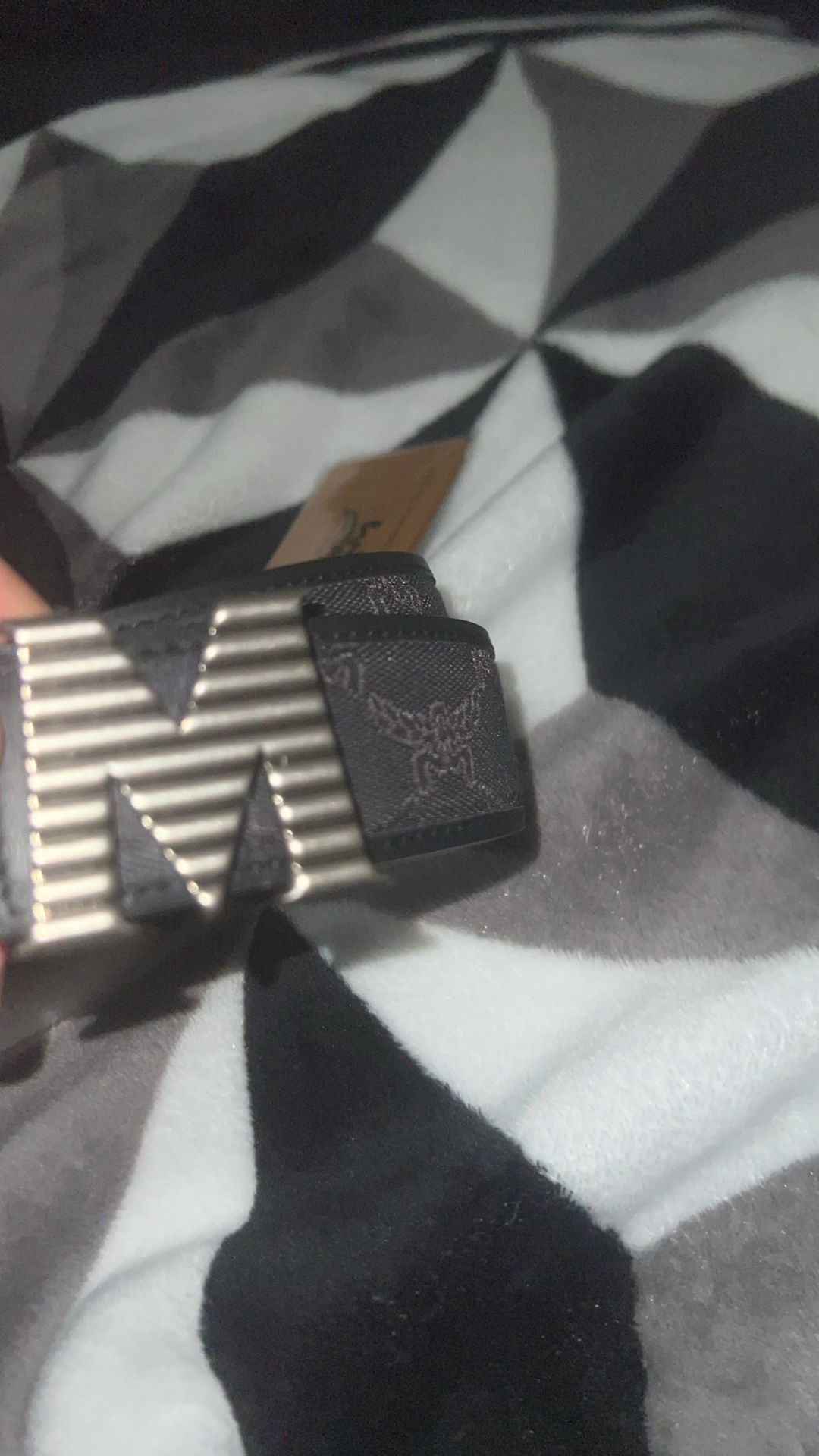 black mcm belt