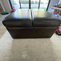 PRICE DROP!! West Elm Leather Ottoman 