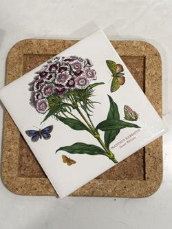 Portmeirion Botanic Garden "Sweet William" Cork Base Trivet - in great condition 