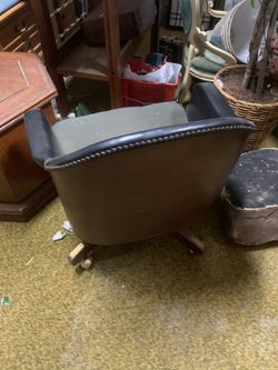 Vintage Leather Rolling Chair