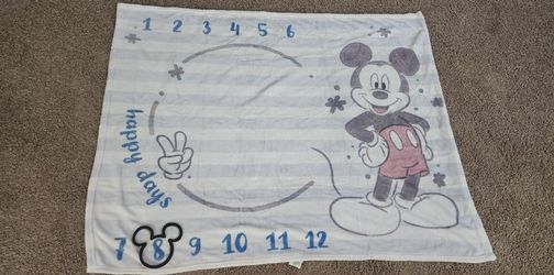 Disney Mickey Mouse Light Blue, Red & White Super Soft
Milestone Baby Blanket, Light Blue, White, Red, Navy