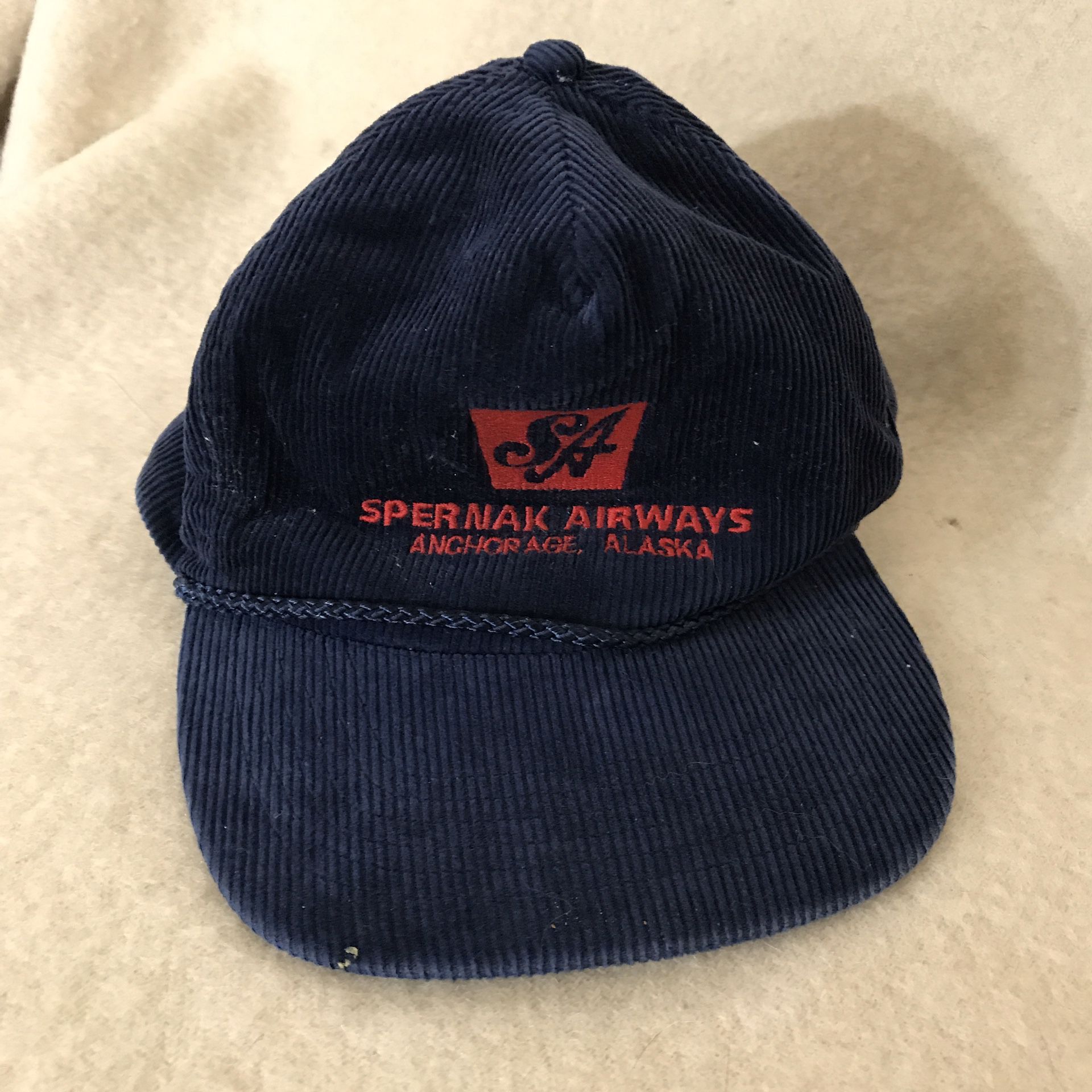 Vintage Spernak Airlines Alaska Corduroy Baseball Style Hat