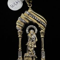 $650 Two Tone Gold San Lazaro Religious Charm