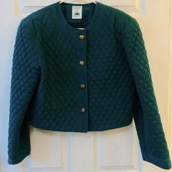 Vintage Hairston Roberson ROPA Quilted Denim Jacket size10 Sterling Silver Concho Buttons Z6