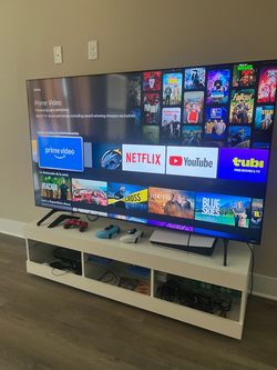 65” TV and table