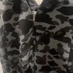black/grey Bape Hoodie