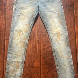 Size 31W-Purple Brand Jeans Light Blue Denim Rusted Wash 
