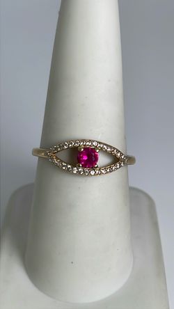 10k gold evil eye ring with CZ