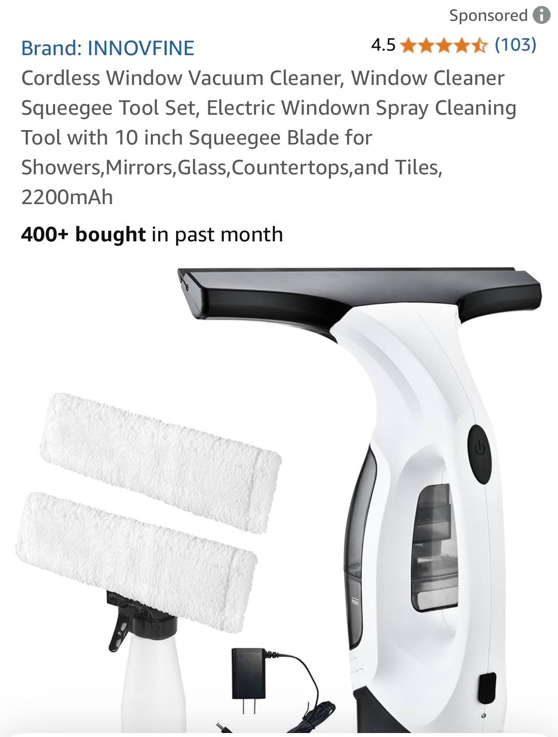 New Cordless Window, Vacuum Cleaner