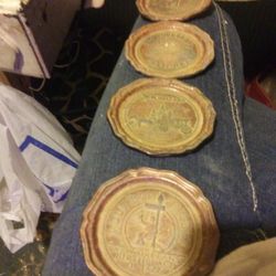 4 Vintage Metal Ash Tray From New Orleans Bourbon Street. Birth Placeof Jazz