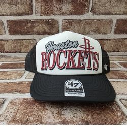 '47 Brand Houston Rockets Luminance A-Frame Trucker Hat Cap Adjustable Snap Red