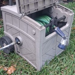 Suncast hose reel Box dolly cart with Wheela & Dolly Handle 100ft hose & Nozzle  lawn garden pool car boat wash pressure dock 