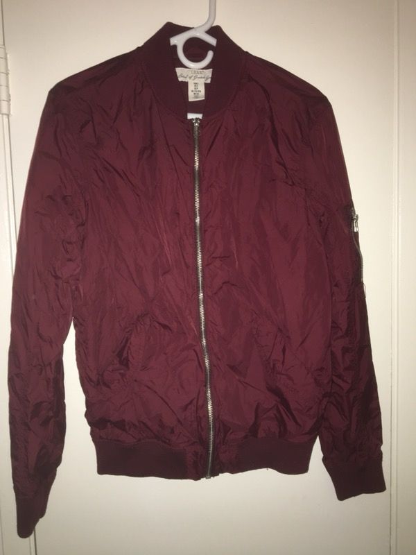 H M Ma 1 Bomber Jacket Burgundy Maroon Red Small Vintage Free