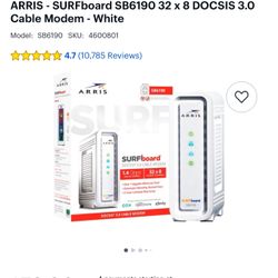 ARRIS - SURFboard SB6190 32 x 8 DOCSIS 3.0 Cable Modem - White
