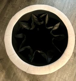 Beige Ottoman with Storage and 360-degree Swivel Solid