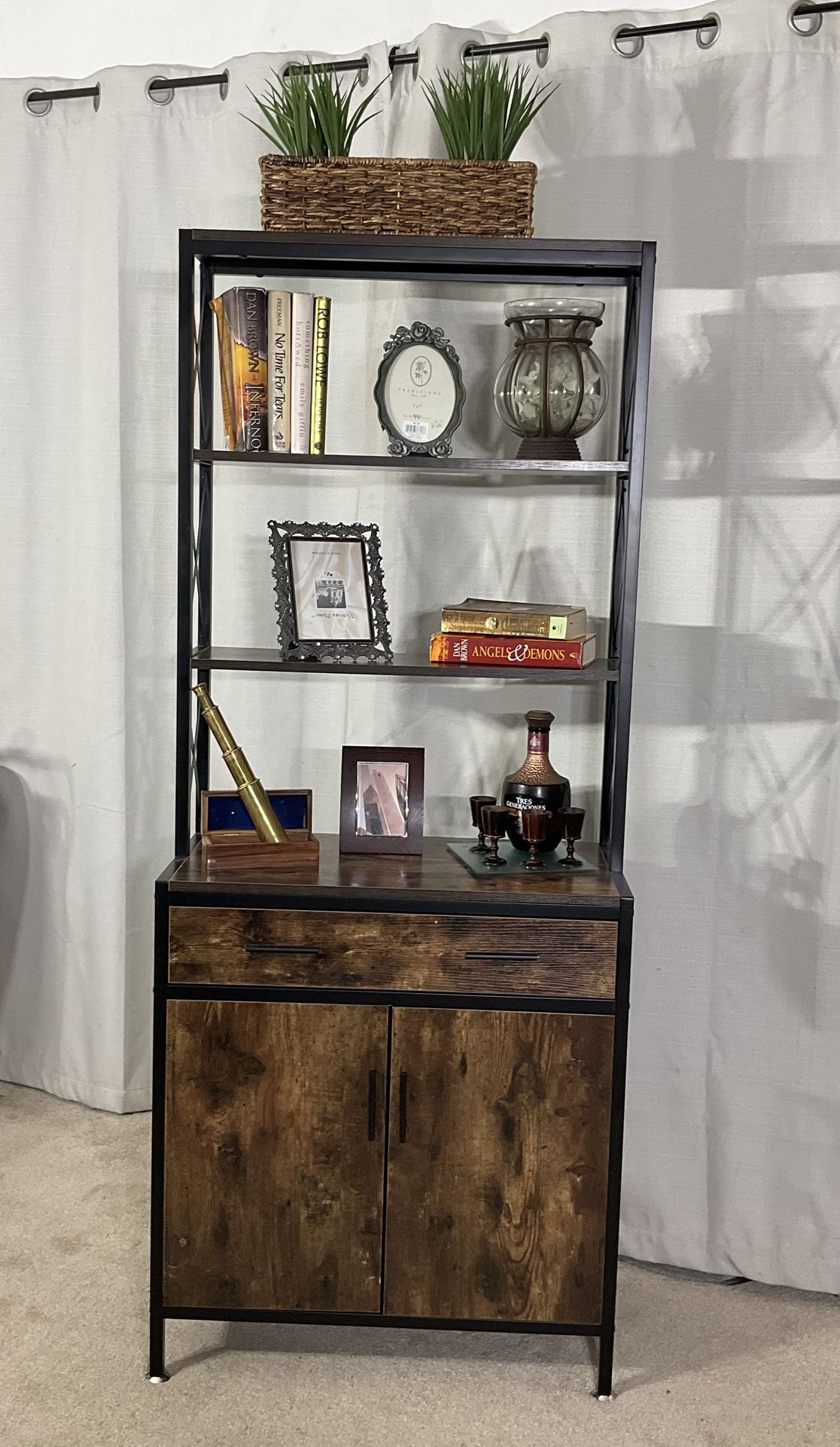 4 Tier Shelf With Drawer & Storage / Bookshelf/ Bookcase / Cabinet / Display Rack LIKE NEW!