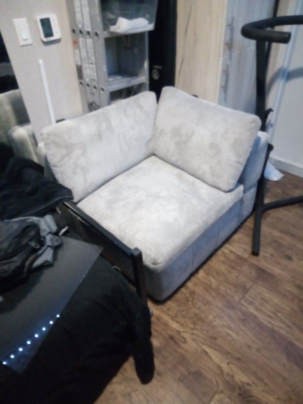 2 Soft Grey Couch Set , Like NEW!