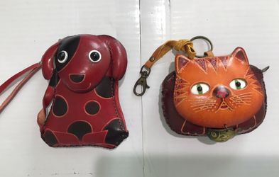 Dog & Cat Leather Coin Purses
