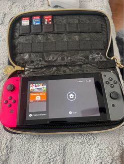 Nintendo switch with memory card and accessories