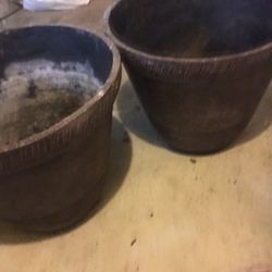 2 handmade flower vases