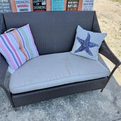 Resin Wicker Settee 
