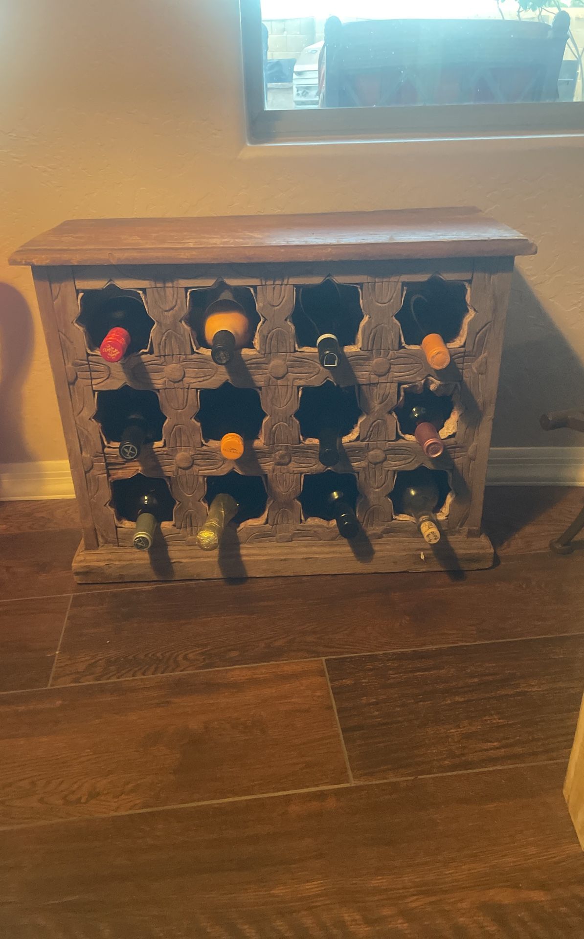 Antique 12 Bottle Wine Holder