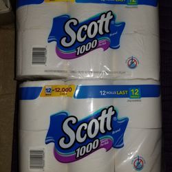 12x Scott 1000 Sheets Per Roll Toilet Paper (144 rolls total) Thumbnail