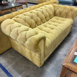 Vintage Gold Chesterfield Loveseat