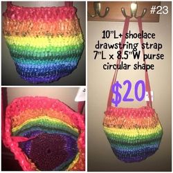 Colorful Rainbow Crocheted Purse #23