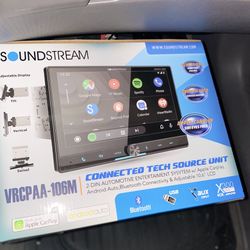 10.6”lcd 2-din car stereo system/applecar play android Bluetooth usb aux 