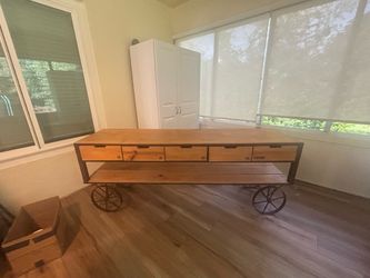 Industrial  style  wood unique console