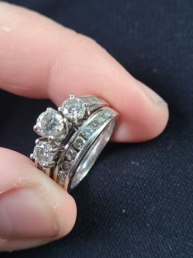14k Diamond Engagement Wedding Rings
