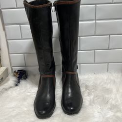 Ann Klein flex Boot tall black brown size 8.5 M 