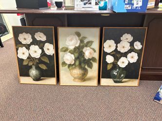 Set of 3 Framed Floral Wall Art Prints