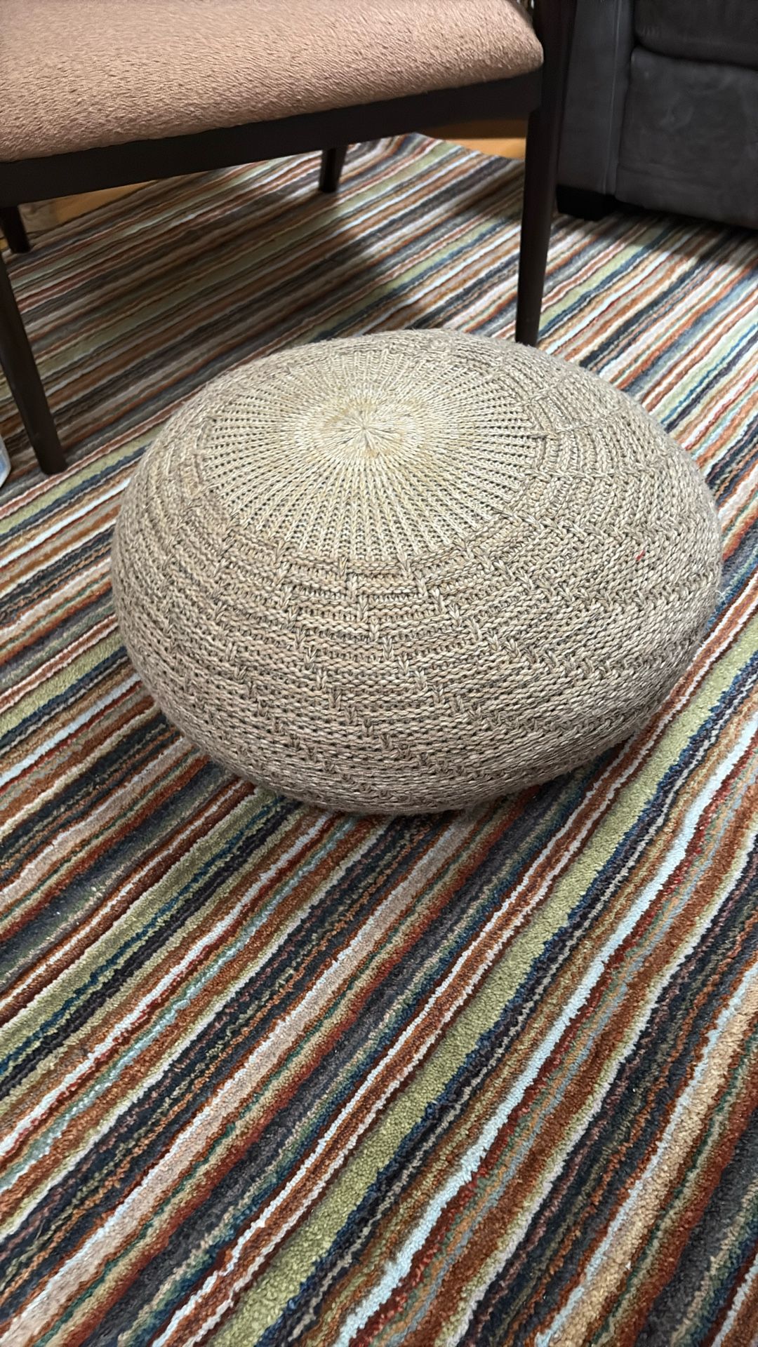 17 3/4 Wide Round Pouf Ottoman