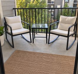 3-Piece Rocking Bistro Patio Set – Beige