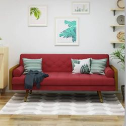 Modern Tufted Red Sofa NeW
