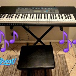 Casio CTK-2550 61-Key Keyboard Bundle + Stand + Bench + Pedal + Alfred Book (Box Included)