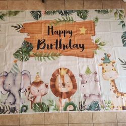 Jungle Birthday Backdrop 7X5 Ft $10