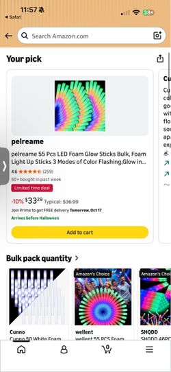 55 Count Bulk LED Foam Glow Sticks