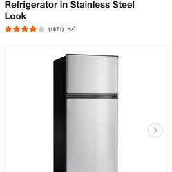 Vissani 7.1 cu. ft. Top Freezer Refrigerator in Stainless Steel Look