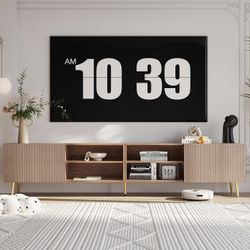 Modern 86in TV Stand for Living Room, Walnut