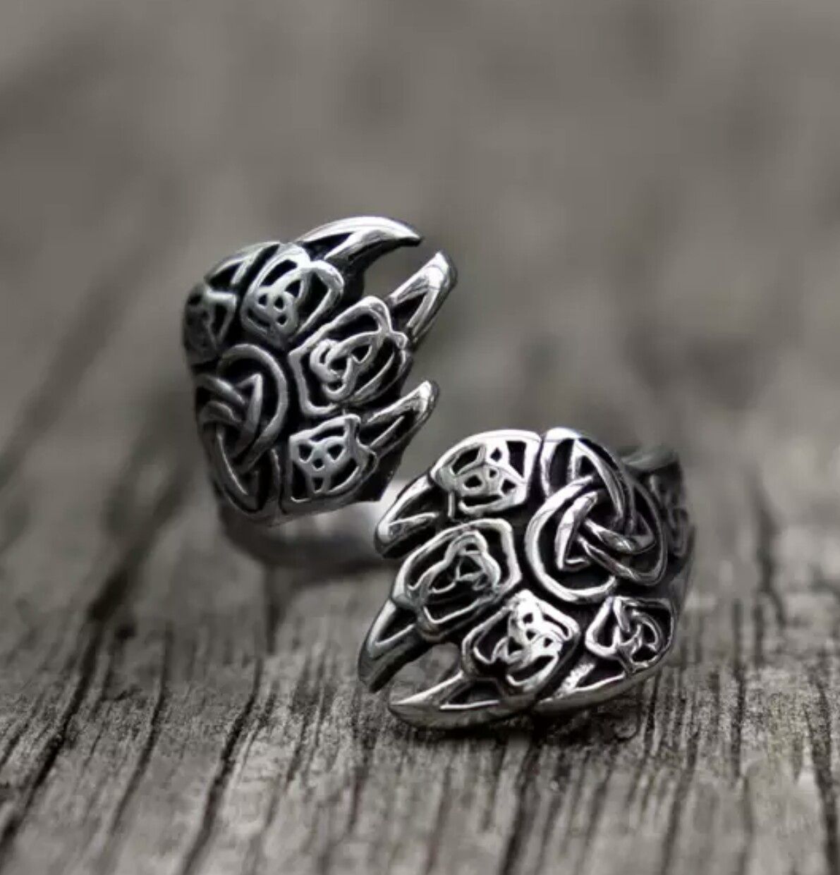 Men's Stainless Steel Viking Bear Claw Ring