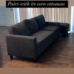 Couch & Ottoman For $140