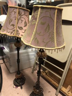 Beuatiful Tall Table Lamps About 27 Inches Tall.