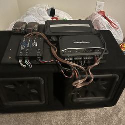 Kicker 12 L7s W 1k Watt Amp W Four Focal Door Speakers Crossovers And 600 Watt Amp Bass Knob