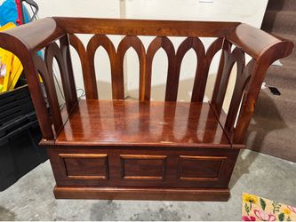 Wooden storage bench